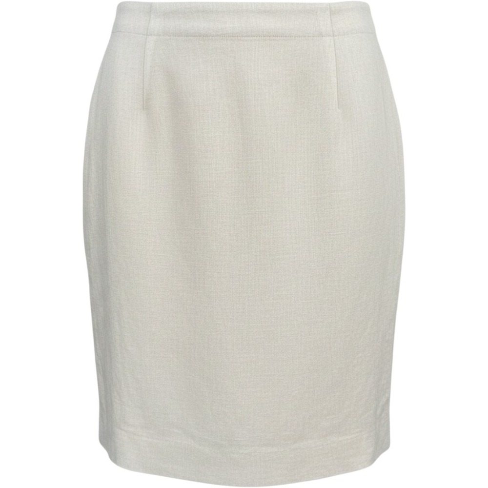 Vtg Jones New York Linen Blend Pencil Skirt 10 Beige Herringbone 90s‎ Career